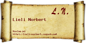 Lieli Norbert névjegykártya